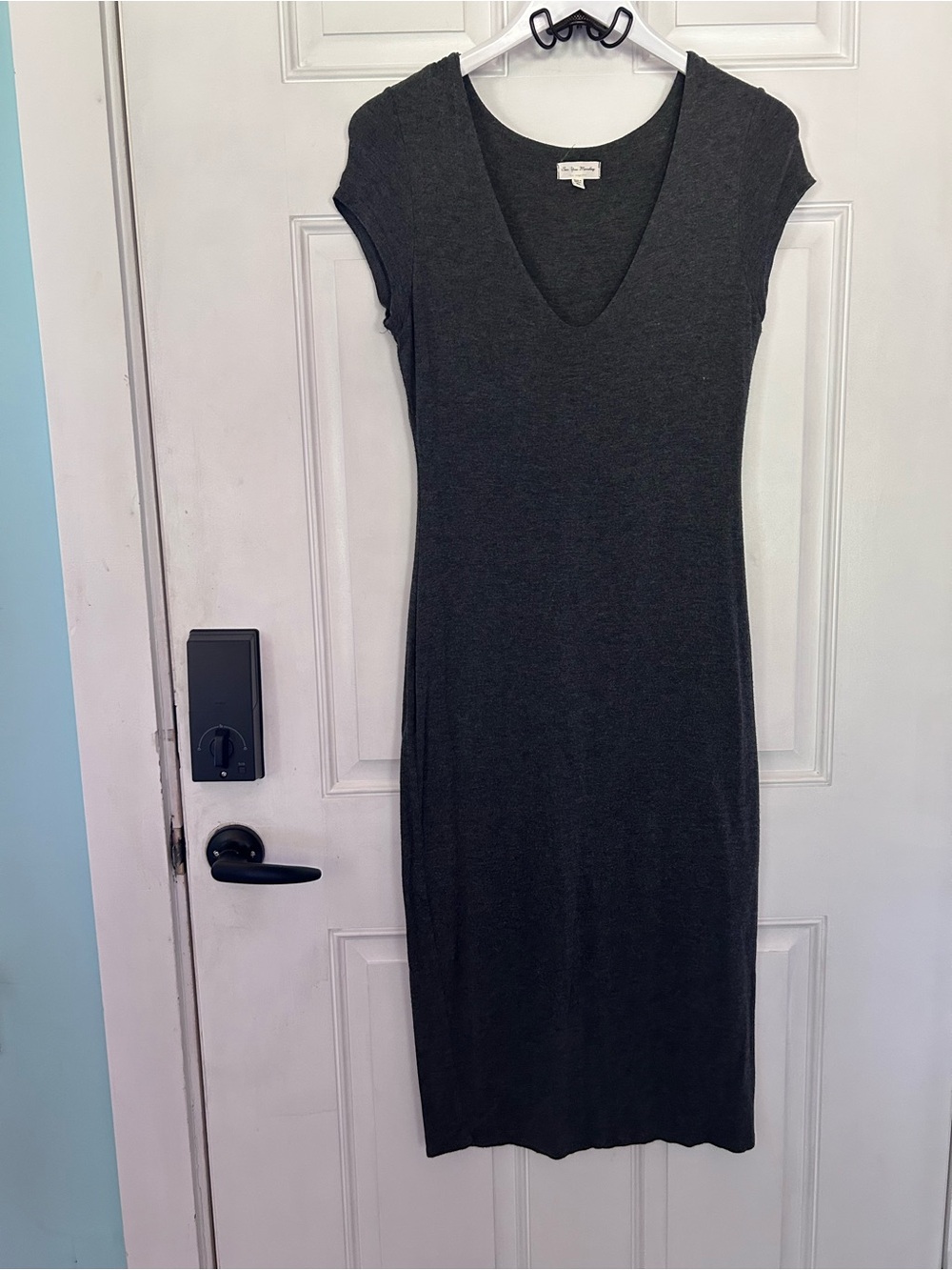 See You Monday Charcoal Gray V-Neck Maxi Dress